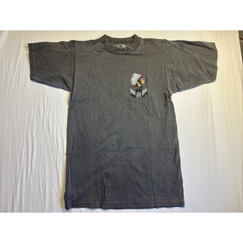 Vintage Galt Sand T Shirt Native American 2 Sided Sz Small Weathered Gray
